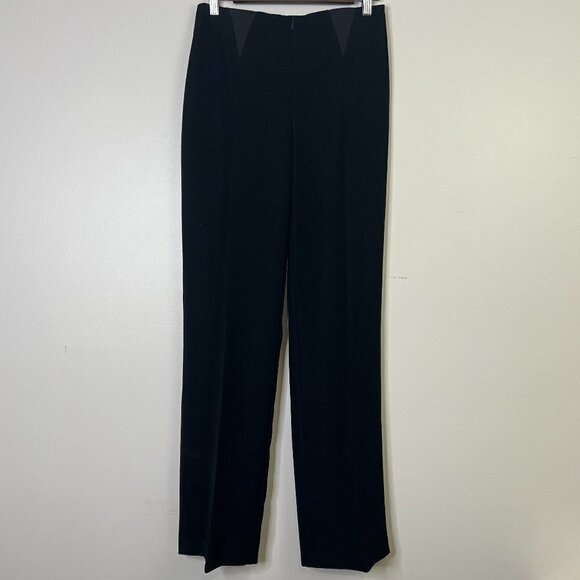 Joseph Ribkoff Elastic Stretchy Waist Zip Front Wide Leg Black Flare Trouser - Picture 1 of 10
